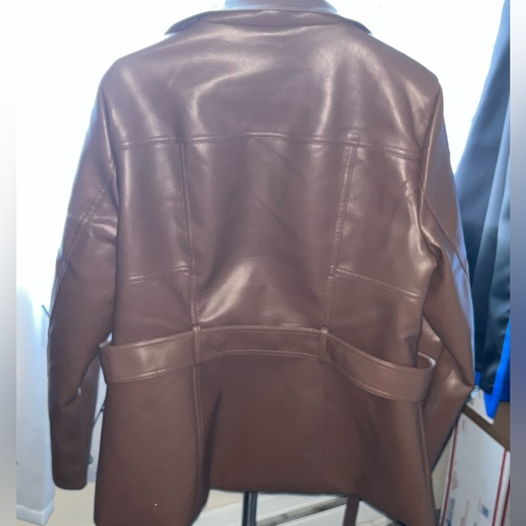 Kenneth Cole Women's Faux Leather Jacket in Rich Brown - Picture 4 of 4